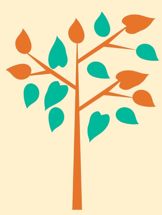 A tree with leaves on it's branches.